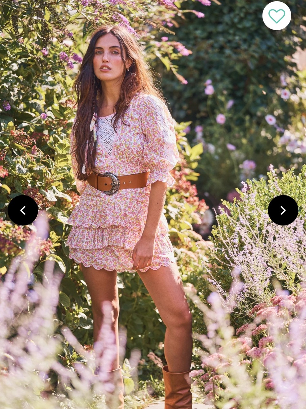 LoveShackFancy Pink Floral Lace-Trim Mini Dress
